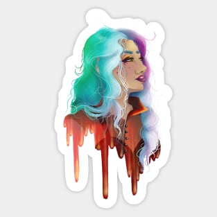 Drippy Dreamy Portrait Sticker